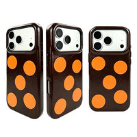 Coque de téléphone antichoc en cuir PU texturé à pois, protection antichute pour iPhone 17 Pro Max