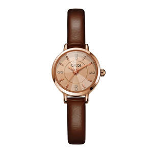 นาฬิกาผู้หญิงแบบมีสไตล์สายรัดหนังกลมขนาดเล็กสไตล์เกาหลีกันน้ำเฉพาะกลุ่มนาฬิกาควอทซ์สำหรับนักเรียน - Product Image 2