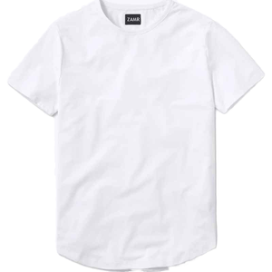 Camisetas LMY554 Casuales para Hombre, Sin Arrugas, para Uso Diario, con Dobladillo Curvo, de Algodón y Poliéster, Diseño Liso, Etiqueta Personalizada - Product Image 1