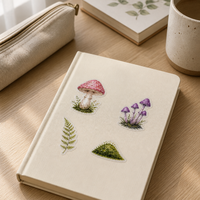 Pack d'autocollants personnalisés en PVC découpé à l'emporte-pièce, motif champignon, botanique et papillon, résistant à l'eau et aux UV, pour journal, carnet, coque de téléphone, bouteille d'eau, cadeau