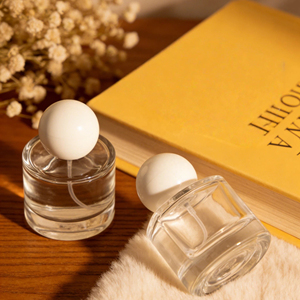 30ml Round <b>Empty</b> <b>Perfume</b> Glass <b>Bottle</b> Clear Glass <b>Perfume</b> Spray <b>Bottle</b> with White Lids - Product Image 5