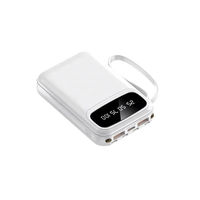Mini Banco de Energía Colorido de 10000 mAh con Enchufe, 4 Cables, Correa, Linterna, Carga Rápida, Cargador de Batería Portátil para Viajes