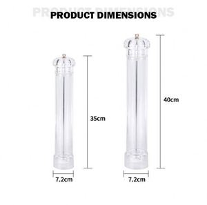 Acrylic Transparent Manual Salt and <b>Pepper</b> Mill/<b>Pepper</b> <b>Grinder</b>/Spice Shaker 100ml Ceramic Core Extra Tall - Product Image 2