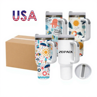 Gobelet isotherme de voyage en acier inoxydable à double paroi de 40 oz avec couvercle et paille – Entrepôt USA