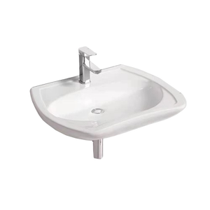 Lavabo de salle de bain en céramique, rectangle moderne conforme à la norme ADA, accessible aux fauteuils roulants, blanc brillant, montage mural, lavabo ovale pour handicapés - Product Image 2