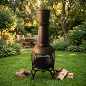 En Oferta: <span class=keywords><strong>Chimenea</strong></span> Alta para <span class=keywords><strong>Leña</strong></span> <span class=keywords><strong>de</strong></span> Acero al Carbono Negro para Exteriores, Ideal para Acción <span class=keywords><strong>de</strong></span> Gracias - Product Image 3