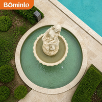 Fontaine à eau en marbre sculptée à la main, statue de femme, 3 niveaux, pour jardin extérieur, taille personnalisée pour la décoration de la cour de villa