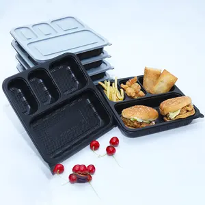 4 Compartment disposable microwave fast food pp takeaway food packaging boxes