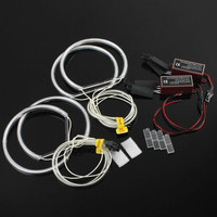 Phares Angel Eyes pour BMW E36 E38 E39 E46, Kit Anneaux Halo LED CCFL Blancs, Feux de Jour Automatiques (DRL) 4x 131mm