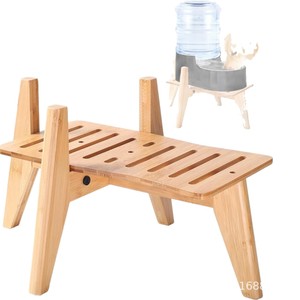 Support de mangeoire pour chien en bois avec distributeur d'eau, hauteur réglable pour animaux de compagnie - Product Image 5