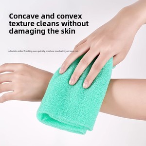 Serviette de bain longue et élastique en nylon épaissi et robuste, avec bande de frottement pour le dos et bande de traction, pour exfoliation corporelle - Product Image 3