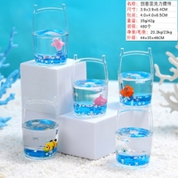 Objet décoratif Cœur d'amour imprimé à l'huile Série Océan - Bateau flottant dans du sable liquide sur table - Cadeau créatif en acrylique