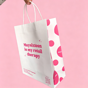 Sac en papier kraft personnalisé de qualité alimentaire, taille sur mesure, recyclé, brun, noir, sac de shopping en papier avec logo imprimé - Product Image 3