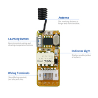Récepteur universel AK-LED08A, télécommande RF, interrupteur, mini module sans fil 315/433 MHz pour éclairage LED, 5V-12V, relais 1 canal