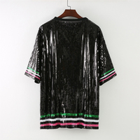 Tunique Alpha scintillante personnalisée haut sororité robe t-shirt à paillettes robe chemise à paillettes surdimensionnée robe en jersey à paillettes pour fille Delta