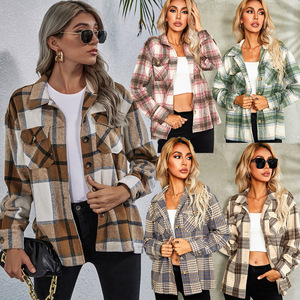 Camicie a quadri personalizzate da donna Lovedagear spazzolate a maniche lunghe con bottone in flanella - Product Image 3