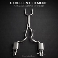 Échappement Catback à double sortie pour Mercedes-Benz C43 AMG 3.0T 2019-2024, échappement sport en acier inoxydable avec valve