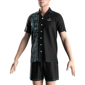 Chándal personalizado Crossfit sublimación poliéster bolos botón Arriba camisa personalizada desgaste camisas casuales para hombres - Product Image 5