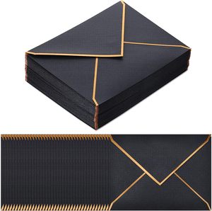 Sobres de invitaciones elegantes con solapa en V A7 con borde dorado para tarjetas de regalo de boda fiestas de graduación Baby Shower - Product Image 6