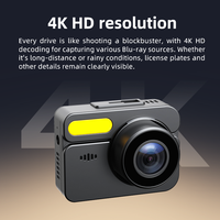 Caméra de tableau de bord 4K à double objectif 2 pouces avec WIFI, GPS et commande vocale, garantie 1 an pour l'enregistrement d'aventures en voyage sur route