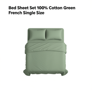 Ensemble de draps 100% coton vert, taille simple française - Product Image 3