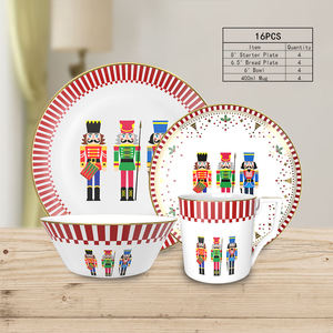 Wholesale Luxury Modern Bone China Dinnerware <b>Set</b> with Nutcracker Design Christmas <b>Dinners</b> Plates - Product Image 2