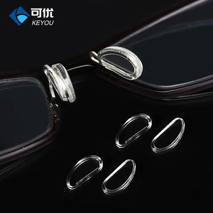 Coussinets de nez en silicone transparent pour lunettes, type à clipser, pièces de rechange flexibles R8017, polyuréthane uni - Product Image 2