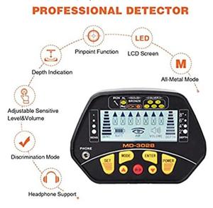 Détecteur de métaux portatif professionnel avec écran LCD, détecteur de métaux industriels pour l'or - Product Image 6