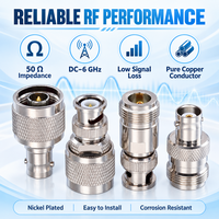 Adaptateur de connecteurs N vers BNC, 50 ohms, nickelé, coupleur RF mâle-femelle 0-6 GHz pour antennes de communication et équipements de test