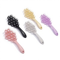 Brosse à cheveux professionnelle à mailles circulaires ventilées - Peigne flexible pour démêler et masser le cuir chevelu, pour un séchage rapide et un coiffage efficace (5 couleurs)