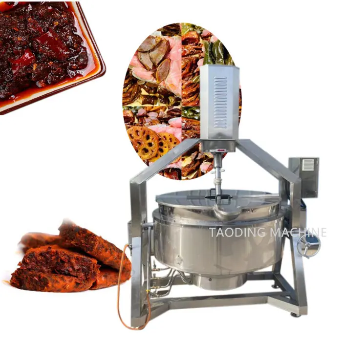 Wholesale gas heating automatic stirring cooking pot jam making machine fruit rice flour stirring pot