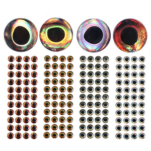 Réaliste 3D PVC Jig Yeux Autocollants DIY Mouche Attachant pour la Pêche à la Carpe sur Lac Feu Glace Vent Terre Holographique Fish Eye Lure Making - Product Image 2