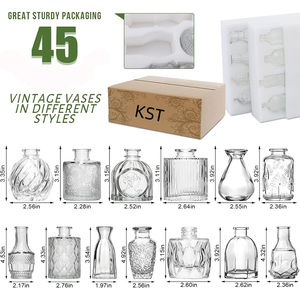 فازات زجاجية فاخرة للطاولة والزينة فازات زجاجية شفافة للزهور 45 قطعة طقم حفلات الزفاف من الفن الديكوري والزجاج والكريستال - Product Image 2