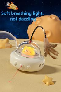 Thông minh tương tác mèo đồ chơi-tay-miễn phí tự động con trỏ laser với Feather Wand, năng lượng phát hành cho mèo trong nhà - Product Image 2