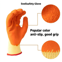 Vente en gros personnalisé Unisexe Coton Protection du travail Enduit de latex Protéger les mains Gants de sécurité tricotés Gants finis pour le travail
