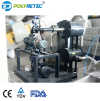Ligne de granulation à bague d'eau triple dégazage pour déchets de films POLYTEC PCR PE LDPE, capacité 500 kg/h