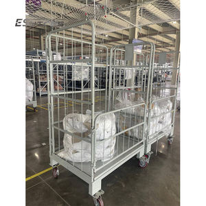 <span class=keywords><strong>Chariot</strong></span> industriel <span class=keywords><strong>pliable</strong></span> à conteneur de petit pain de logistique de grillage en acier en métal de 500 <span class=keywords><strong>kg</strong></span> - Product Image 5