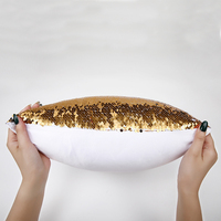 16 ''x 16'' or clair Flip paillettes réversible personnalisé Sublimation vierge impression bricolage coussin Sequin taie d'oreiller couverture pour canapé