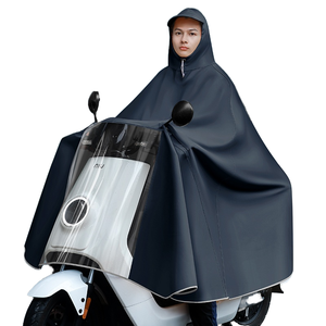 Imperméable de moto à batterie épaissie extra large simple double long protection contre les tempêtes de pluie spécial poncho imperméable pour hommes - Product Image 1