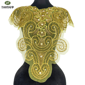 Appliques de corsage tubulaires de luxe faits main à coudre avec strass et perles, nouveau design, couleurs personnalisables pour vêtements et robes DIY - Product Image 1