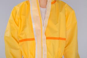 غير المنسوجة pp + pe حماية دعوى معطف للاستعمال لمرة واحدة كامل الجسم ملابس السلامة الكيميائية ملابس واقية - Product Image 6