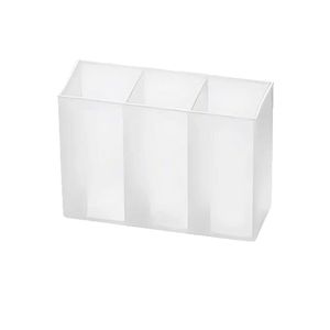 Three-Compartment Storage <b>Box</b> Transparent Desktop Organizer For <b>Makeup</b> Stationery Personal Care Items No Drill Installation - Product Image 1