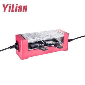 Grill Raclette <span class=keywords><strong>Électrique</strong></span> Portable 400W avec Plaque Amovible Antiadhésive PTFE pour Deux Personnes, Idéal pour la Maison, la <span class=keywords><strong>Fondue</strong></span> au Fromage et les Dattes - Product Image 2
