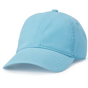 Light Blue 6-Panel Baseball Cap Adjustable Fitted Unisex Cotton Casual <b>Hat</b> Spring <b>Summer</b> Style - Product Image 1