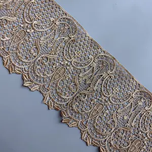 JHS macrame 3D金色lurex Rhi Rho礼仪玛丽安娜花边祭坛