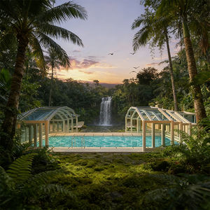 Solárium <span class=keywords><strong>de</strong></span> Alta Calidad con Marco <span class=keywords><strong>de</strong></span> Aluminio Negro y Vidrio, Diseño con Vista Costera, Impermeable, para Relajación y Ocio en la Parte Superior <span class=keywords><strong>de</strong></span> la Colina - Product Image 5