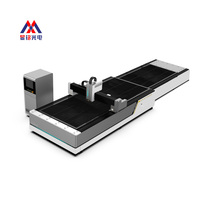 Machine de découpe laser à fibre commerciale à double table échangeable pour le traitement des métaux en alliage d'aluminium
