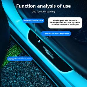 Lumière respirante à LED pour <span class=keywords><strong>voiture</strong></span> Bande de seuil de porte colorée Pédale d'accueil en acrylique Aucun câblage requis pour l'intérieur - Product Image 3