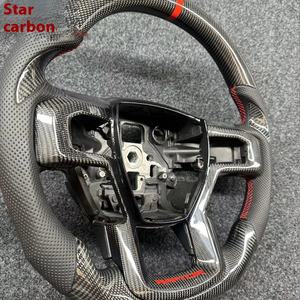 Volante de cuero de fibra de carbono de suministro de fábrica para <span class=keywords><strong>Ford</strong></span> Raptor F150 <span class=keywords><strong>Focus</strong></span> y Mustang accesorio de coche de comercio transfronterizo - Product Image 1