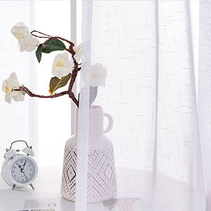 Bon marché de haute qualité Polyester Smplicity Rideaux en lin rayé <span class=keywords><strong>Tulle</strong></span> Rideaux pour le salon - Product Image 3